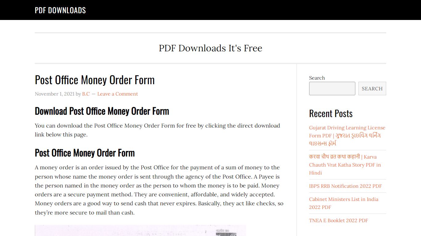 [PDF] Post Office Money Order Form - 7thpaycommissionnews.com